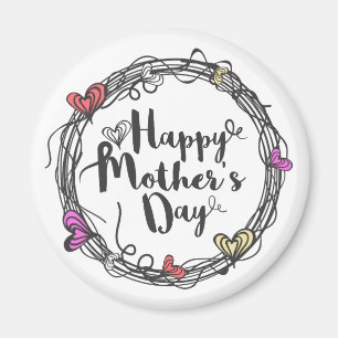 Círculo con el imán feliz del día de madre de los