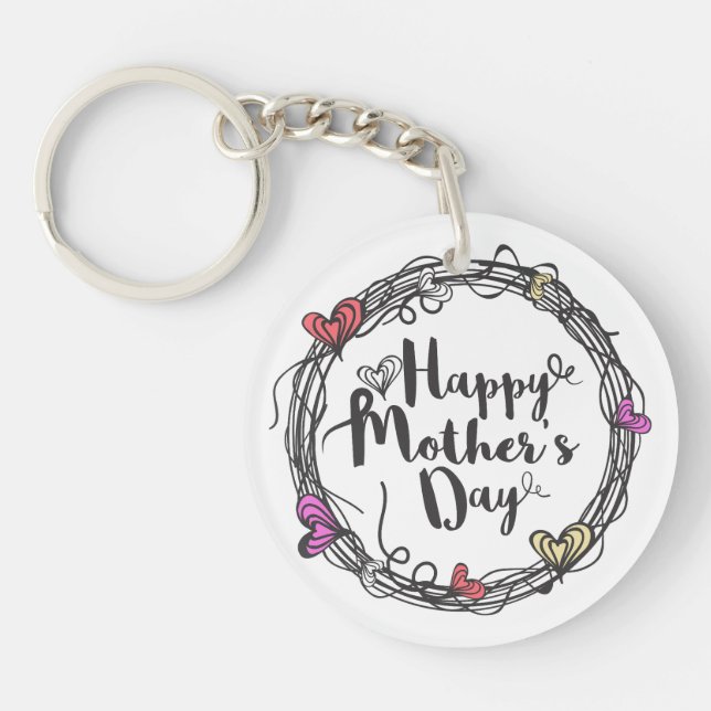 Círculo con llavero feliz del día de madre de los (Frente)