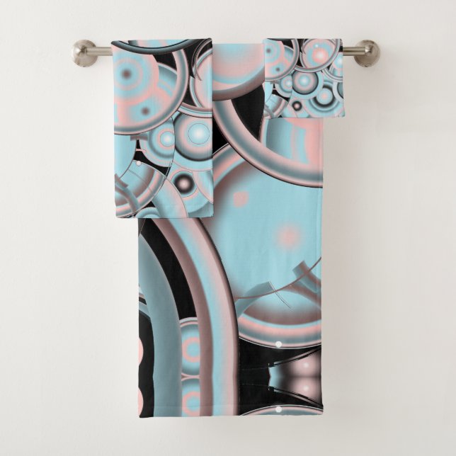 Círculo concentrado de gradiente rosado Mocha azul (In situ)