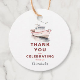 Círculo de barco editable Favor/ Gracias Etiqueta