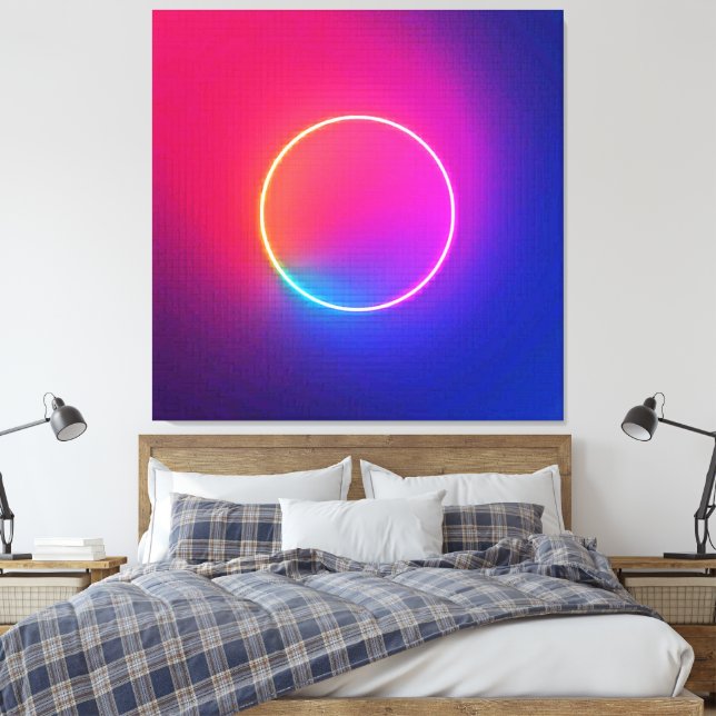 Círculo de brillo de neón Arte abstracto (Insitu(Dormitorio))