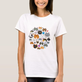 Círculo de camisetas de mujeres gatos