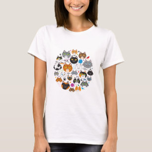 Círculo de camisetas de mujeres gatos