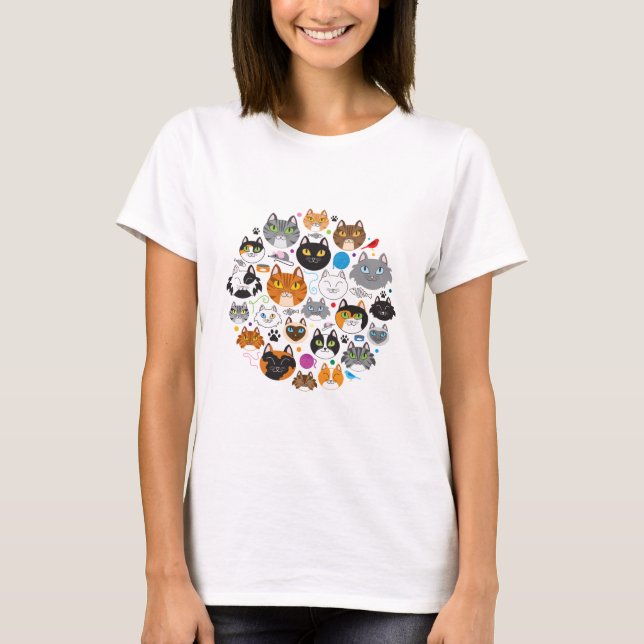 Círculo de camisetas de mujeres gatos (Anverso)