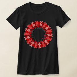 Círculo de corazones señoras camiseta
