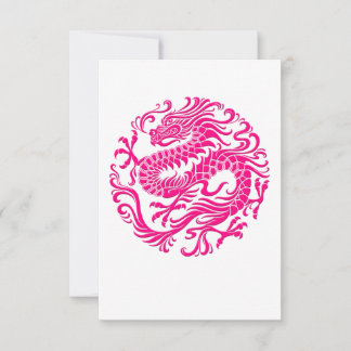 Círculo de dragón chino rosado tradicional