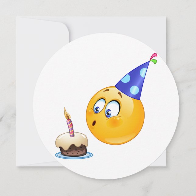 círculo de invitación de emoji de cumpleaños (Reverso)