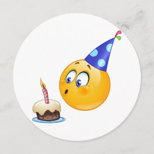 círculo de invitación de emoji de cumpleaños