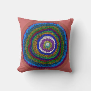 Círculo de la vida Cojín decorativo multicolor
