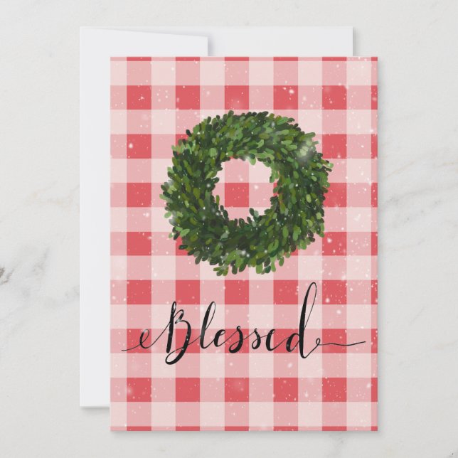 Círculo de Navidad de Cuadros Rojos a Cuadritos (Anverso)