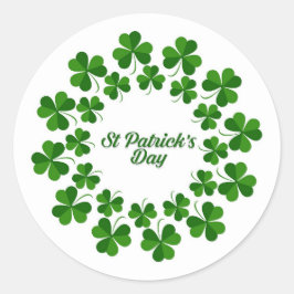 Círculo De Pegatina De Shamrock