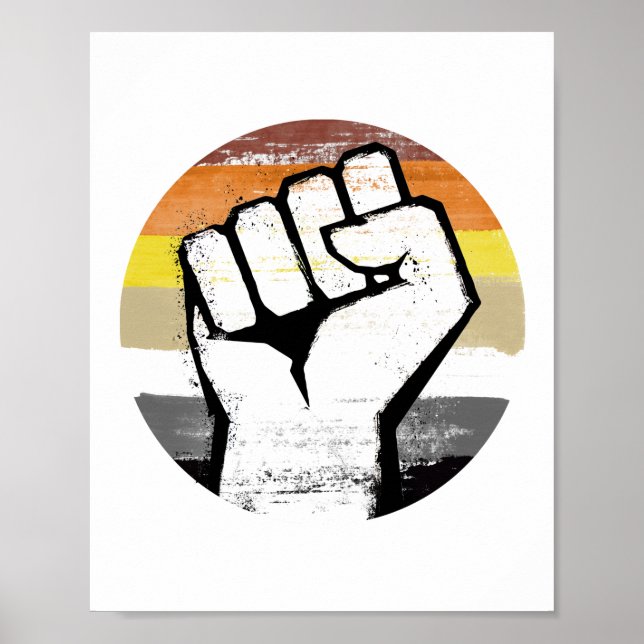 Círculo de Puño de Impresión de Orgullo de Oso (Frente)