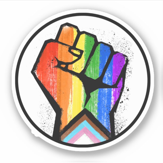 Círculo de resistencia orgullo Progreso Pegatina (Anverso)