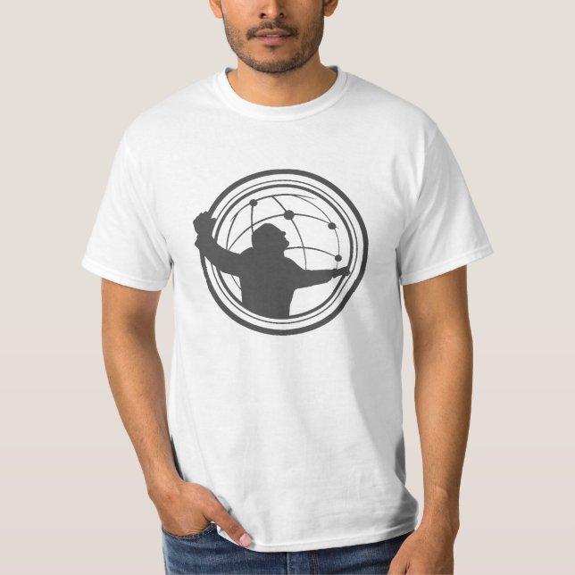 Círculo de silueta de valor de camiseta masculina (Anverso)