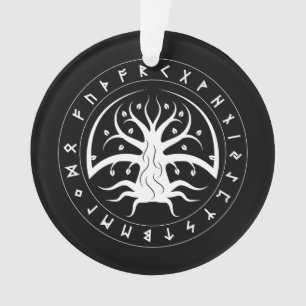 Círculo de Yggdrasil Corre Ornamento (Acrílico/Red