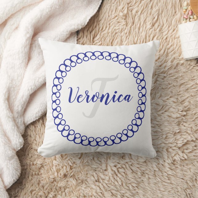 Círculo decorativo azul Personaliza el almohada mo (Manta)