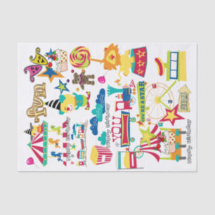 Círculo del Festival de Papel de Cumpleaños Feliz