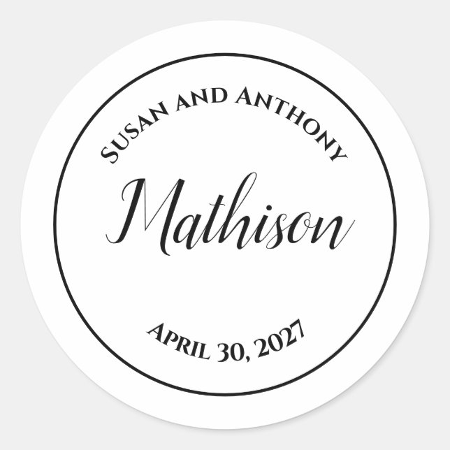 Círculo Diseño Sellos de etiqueta de bodas persona (Anverso)