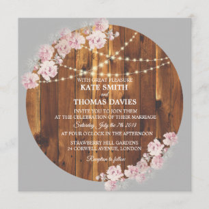 Círculo Floral Tejidos Flores Invitación a matrimo