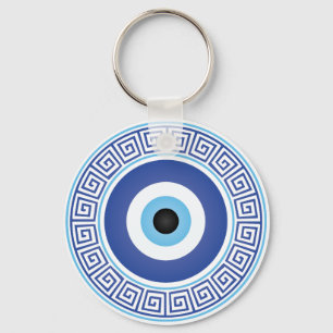 Círculo griego azteca llavero malvado Ojo azul bla