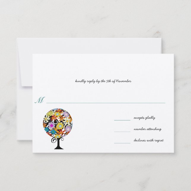 Círculo mágico forestal de invitaciones de bodas d (Anverso)