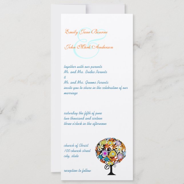 Círculo mágico forestal de invitaciones de bodas d (Anverso)
