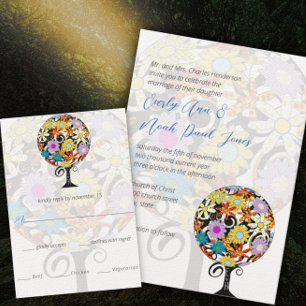 Círculo mágico forestal de invitaciones de bodas d