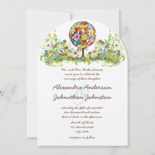Círculo mágico forestal de invitaciones de bodas d