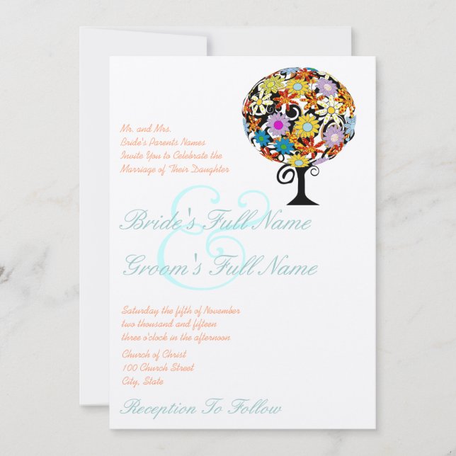 Círculo mágico forestal de invitaciones de bodas d (Anverso)