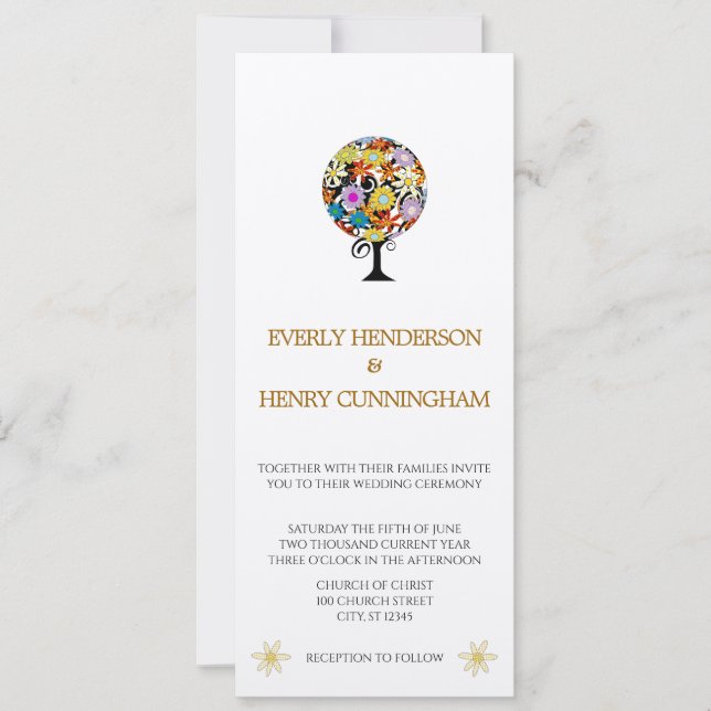 Círculo mágico forestal de invitaciones de bodas d (Anverso)