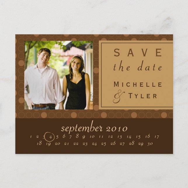 Círculo marrón Guardar la tarjeta de fecha (Anverso)