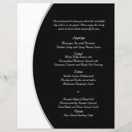 Círculo moderno blanco negro menú Boda elegante