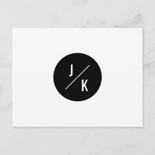 Círculo monocromo simple guardar la fecha - postal