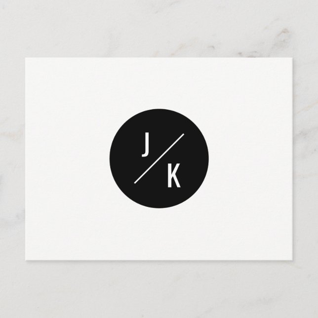 Círculo monocromo simple guardar la fecha - postal (Anverso)