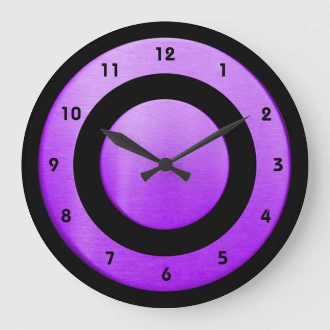 Círculo morado-negro - Reloj de pared (Anverso)