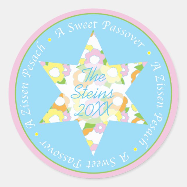 Círculo Pegatina de la Pascua "Flores de la Pascua (Anverso)