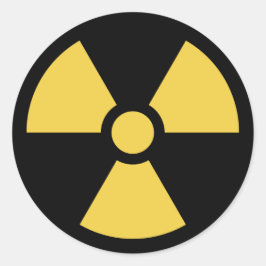 Círculo Pegatina radiactivo amarillo sobre negro
