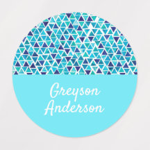 Círculo pequeño de etiqueta de niños con confetti