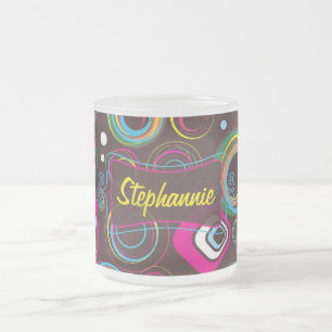 Círculo retro de los años 1970 Copa de tazas de ca