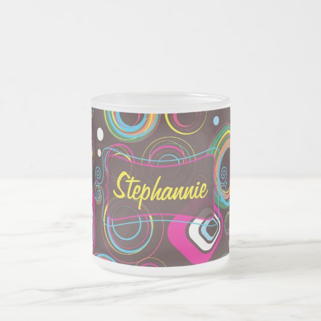 Círculo retro de los años 1970 Copa de tazas de ca (Centro)