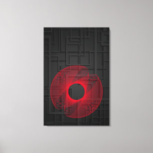 Círculo rojo, moderno, abstracto, decoración domés