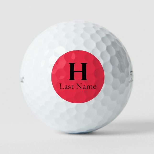 Círculo Rojo - Pelota de Golf Personalizada (3) HA (Anverso)