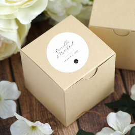 Círculo simple y moderno de pegatinas de casamient