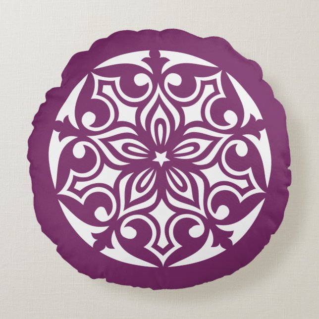 CÍRCULO TRIBAL Púrpura Y LÍMITE DEL Cojín decorati (Anverso)