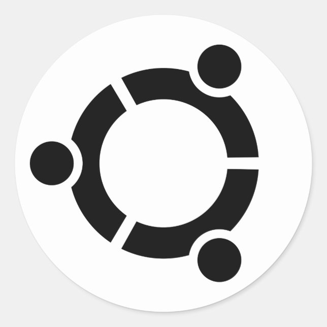 Círculo Ubuntu de pegatina blanco (Anverso)