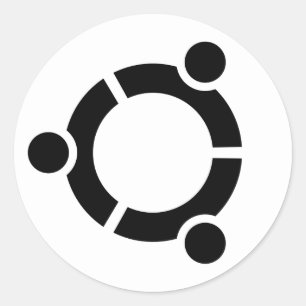 Círculo Ubuntu de pegatina blanco