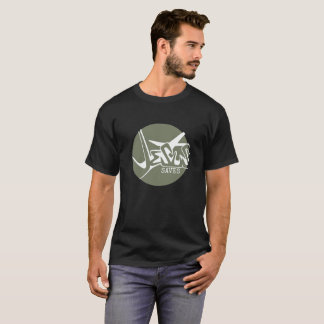 Círculo verde claro Jesús salva camiseta de graffi