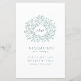 Círculo verde de hojas Información de invitado bod