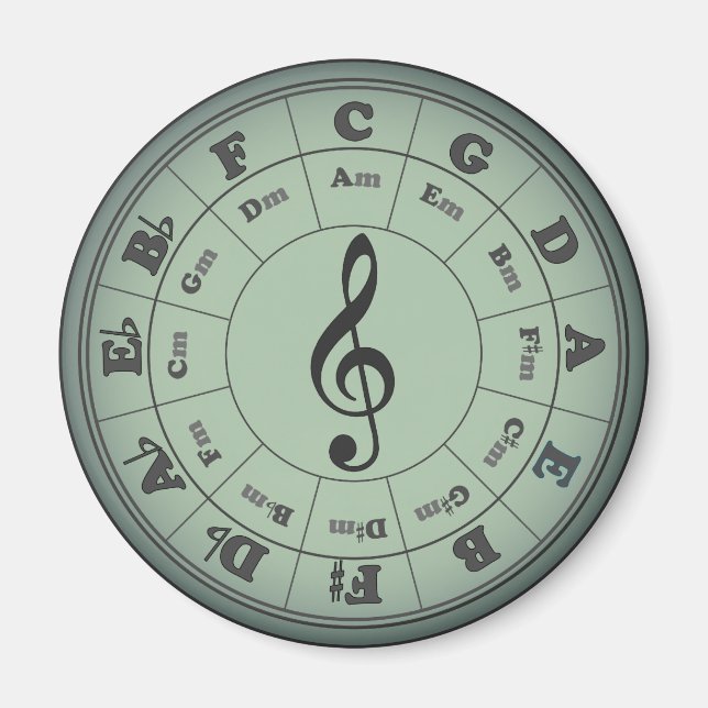 Círculo verde del quinto imán redondo (Frente)