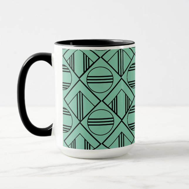 Círculos art decó y taza de diamantes (Izquierda)